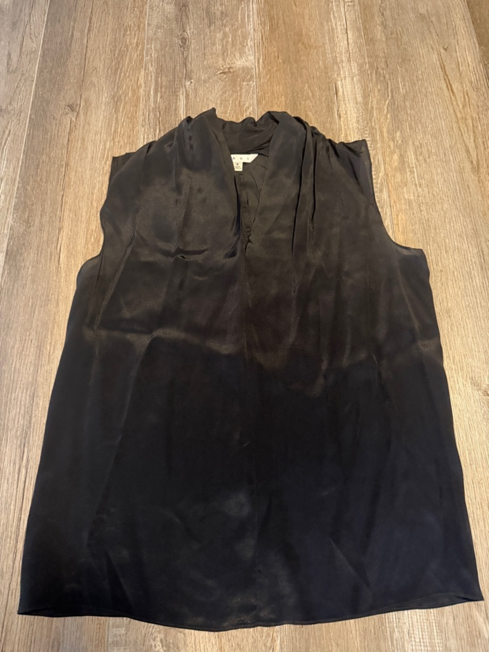 CAbi Black Satin V-Neck Sleeveless Camisole